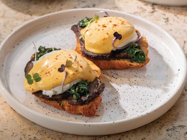 Eggs Benedict on Brisket