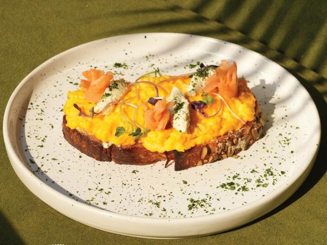Ricotta Salmon Egg Crostini